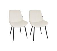 Set of 2 Dining Chairs DUBROVNIK Velvet Light Beige