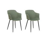 Set of 2 Dining Chairs ELIM Fabric Dark Green