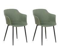 Set of 2 Dining Chairs ELIM Fabric Dark Green