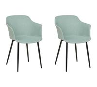 Set of 2 Dining Chairs ELIM Fabric Mint Green
