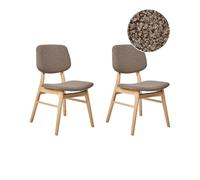 Set of 2 Dining Chairs ELLA Boucle Taupe