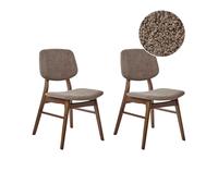 Set of 2 Dining Chairs ELLA Boucle Taupe