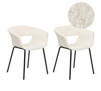 Set of 2 Dining Chairs ELMA Boucle Off-White
