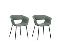 Set of 2 Dining Chairs ELMA Dark Green