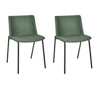 Set of 2 Dining Chairs ESBON Fabric Dark Green