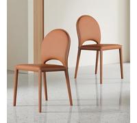 Set of 2 Dining Chairs, Faux Leather Kitchen Stools Modern Kitchen Chairs for Dressing Table Desk Lounge Living Room