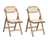 Set of 2 Dining Chairs Folding ORAISON Bamboo Brown