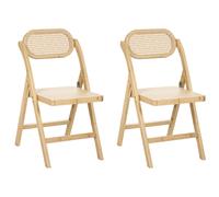 Set of 2 Dining Chairs Folding ORAISON Bamboo Light Brown