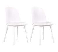 Beliani Set of 2 Dining Chairs FOMBY White, White