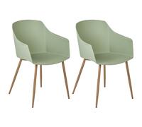 Beliani Set Of 2 Dining Chairs Fonda Ii Light Green, Green