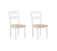 Beliani Set of 2 Dining Chairs GEORGIA Wood White, White