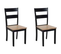Set of 2 Dining Chairs GEORGIA Wood Black