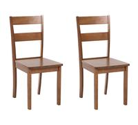 Set of 2 Dining Chairs GEORGIA Wood Brown