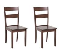 Set of 2 Dining Chairs GEORGIA Wood Dark Brown