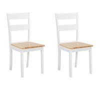 Set of 2 Dining Chairs GEORGIA Wood White