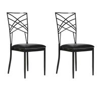 Beliani Set of 2 Dining Chairs GIRARD Metal Black, Black