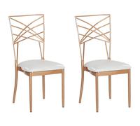 Set of 2 Dining Chairs GIRARD Metal Rose Gold