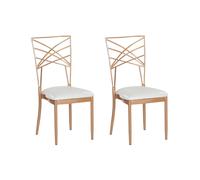 Set of 2 Dining Chairs GIRARD Metal Rose Gold