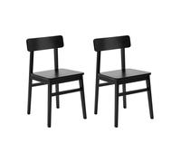 Set of 2 Dining Chairs GORRE Wood Black