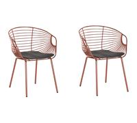 Set of 2 Dining Chairs HOBACK Metal Copper