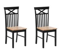 Set of 2 Dining Chairs HOUSTON Wood Black