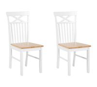 Set of 2 Dining Chairs HOUSTON Wood White