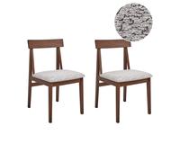 Set of 2 Dining Chairs ISLE Wood Brown/ Grey