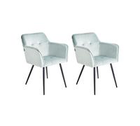 Beliani Set Of 2 Dining Chairs Jasmin Velvet Mint Green