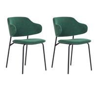 Set of 2 Dining Chairs KENAI Dark Green
