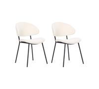 Beliani Set Of 2 Dining Chairs Kiana Cream