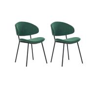 Set of 2 Dining Chairs KIANA Dark Green