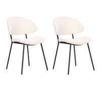 Set of 2 Dining Chairs KIANA Fabric Light Beige
