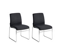 Beliani Set Of 2 Dining Chairs Lecco Fabric Black
