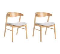 Beliani Set Of 2 Dining Chairs Lilly Wood Light Grey, Grey
