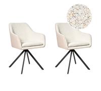 Set of 2 Dining Chairs LITHIA Boucle Light Beige