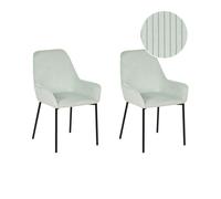 Set of 2 Dining Chairs LOVERNA Corduroy Mint Green