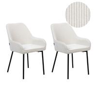 Set of 2 Dining Chairs LOVERNA Corduroy Off-White