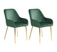 Set of 2 Dining Chairs LOVERNA Velvet Green