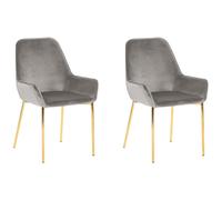 Set of 2 Dining Chairs LOVERNA Velvet Grey