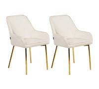 Beliani Set of 2 Dining Chairs LOVERNA Velvet Off-White, White