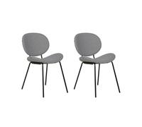 Beliani Set Of 2 Dining Chairs Luana Black/ White
