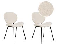 Set of 2 Dining Chairs LUANA Boucle White