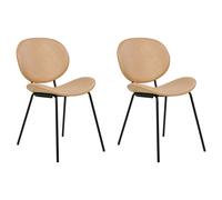 Beliani Set Of 2 Dining Chairs Luana Faux Leather Sand Beige