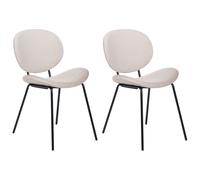 Set of 2 Dining Chairs LUANA Velvet Light Beige