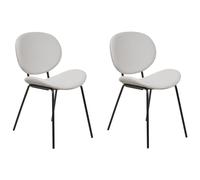 Set of 2 Dining Chairs LUANA Velvet Light Grey