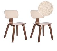 Beliani Set Of 2 Dining Chairs Lucinda Wood Dark Brown