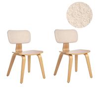 Set of 2 Dining Chairs LUCINDA Wood Light Brown