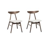 Set of 2 Dining Chairs LYNN Wood White