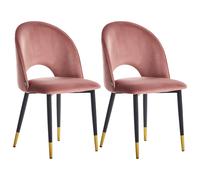 Set of 2 Dining Chairs MAGALIA Velvet Pink