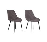 Set of 2 Dining Chairs MARIBEL Faux Leather Dark Brown